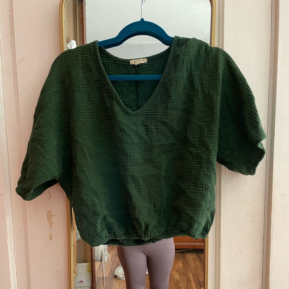 Suunday Gauze Dolman Top in Kombu